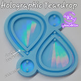 Holographic Double Tear Drop Earring Mold