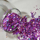 .094 & .062 Hex Ultra Premium Chunky Polyester Glitter - Holo Laser Purple