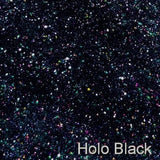 Ultra Fine Hex Laser Cut .008” Premium Polyester Glitter - Holo Black