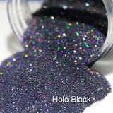 Ultra Fine Hex Laser Cut .008” Premium Polyester Glitter - Holo Black