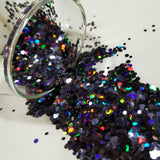 .094 & .062 Hex Ultra Premium Chunky Polyester Glitter - Holo Black