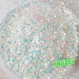 UV Sun Activated Glitter Shapes -1mm, 2mm or 3mm Dots - Orange Sherbet