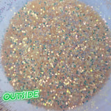 UV Sun Activated Glitter Shapes -1mm, 2mm or 3mm Dots - Orange Sherbet