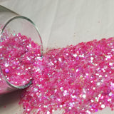 .040 & .062 Hex Ultra Premium Iridescent /Fluorescent Color Shift Polyester Glitter Mix - Strawberries N Cream
