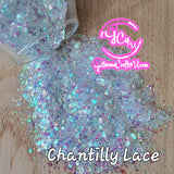 Ultra Premium Iridescent Polyester Glitter .040-.094 &"Cuts" - Chantilly Lace