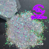 Ultra Premium Iridescent Polyester Glitter .040-.094 &"Cuts" - Chantilly Lace