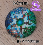 Wiccan Pentagram Art Cabochons 20mm