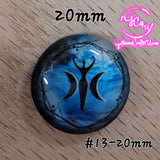 Wiccan Pentagram Art Cabochons 20mm