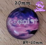 Wiccan Pentagram Art Cabochons 20mm