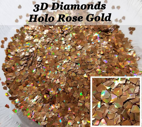 3D Diamonds - Holo Rose Gold
