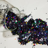 .094 & .062 Hex Ultra Premium Chunky Polyester Glitter - Holo Black