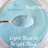 Glow in the Dark Pigment Powder - Water Based - Light Blue to Bright Blue