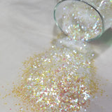 .015 - .040 Hex & Diamond Ultra Premium Iridescent Polyester Glitter Mix - Champagne & Diamonds