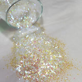 .015 - .040 Hex & Diamond Ultra Premium Iridescent Polyester Glitter Mix - Champagne & Diamonds
