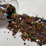 .062 & .094 Hex Ultra Premium Chunky Polyester Glitter - Chocolate Diamondz