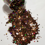 .062 & .094 Hex Ultra Premium Chunky Polyester Glitter - Chocolate Diamondz