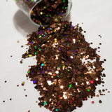 .062 & .094 Hex Ultra Premium Chunky Polyester Glitter - Chocolate Diamondz