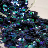 .094 & .062 Hex Ultra Premium Chunky Holographic Polyester Glitter - Dark Forest