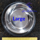 Pet Dishes - Stainless Steel Pet Bowls with Rubber Ring