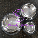 Pet Dishes - Stainless Steel Pet Bowls with Rubber Ring