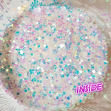 UV Sun Activated Glitter Shapes -1mm, 2mm or 3mm Dots - Blue Lavender
