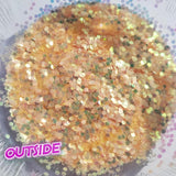 UV Sun Activated Glitter Shapes -1mm, 2mm or 3mm Dots - Orange Sherbet