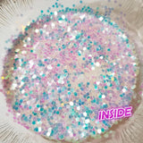 UV Sun Activated Glitter Shapes -1mm, 2mm or 3mm Dots - Orange Sherbet