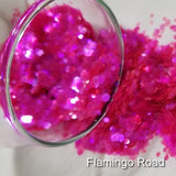 .094 & .062 Hex Ultra Premium Chunky Fluorescent Polyester Glitter - Flamingo Road