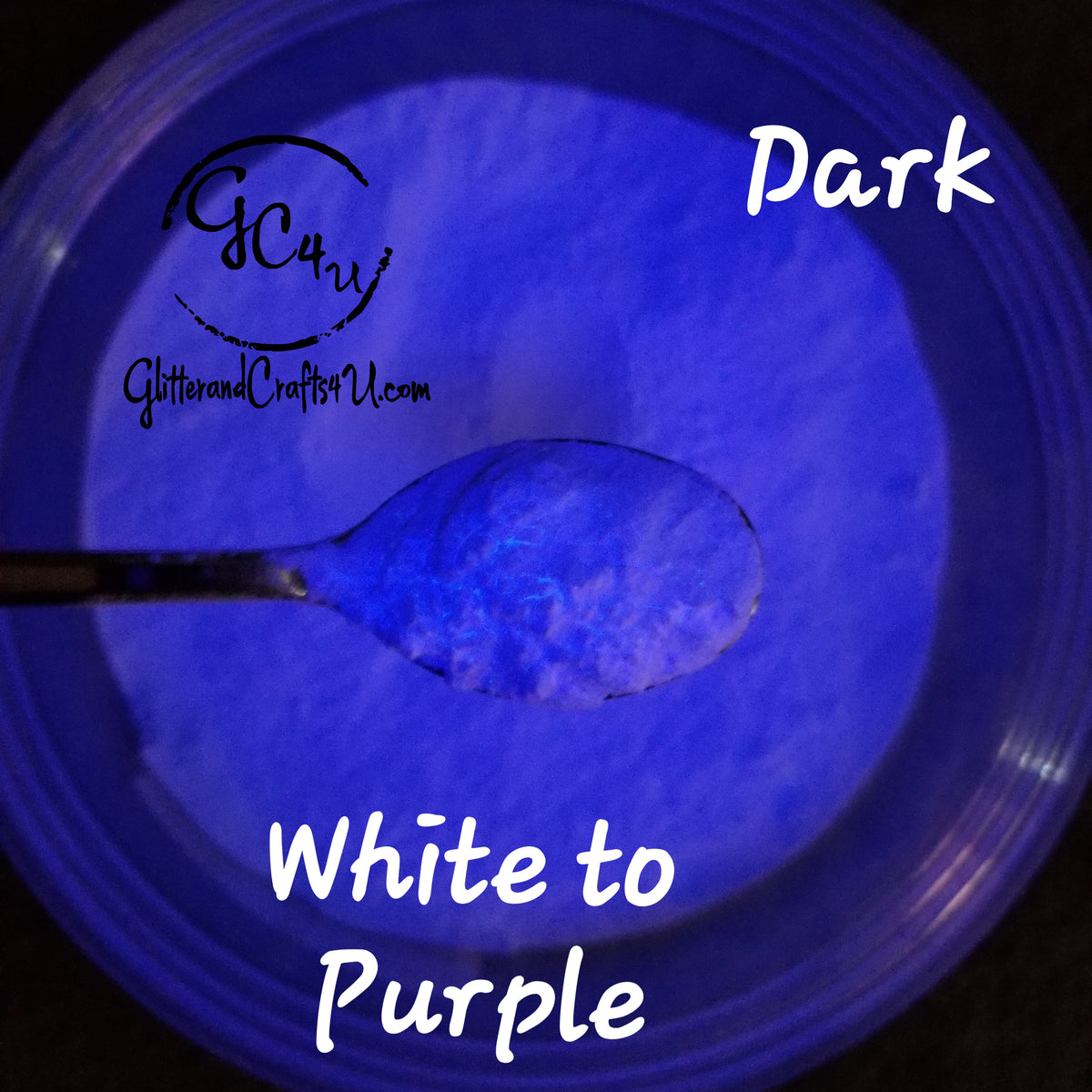 Glitter And Crafts 4U -Glow in the Dark Pigment Powder - Water Based -  White to Purple – Glitter and Crafts 4U