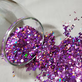 .094 & .062 Hex Ultra Premium Chunky Polyester Glitter - Holo Laser Purple