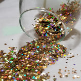 .094 & .062 Hex Ultra Premium Chunky Polyester Glitter - Holo Rose Gold