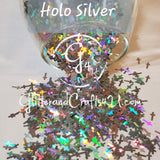 6mm Cross Glitter Mix Shapes