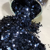 .062 & .094 Hex Ultra Premium Chunky Polyester Glitter - Jet Black