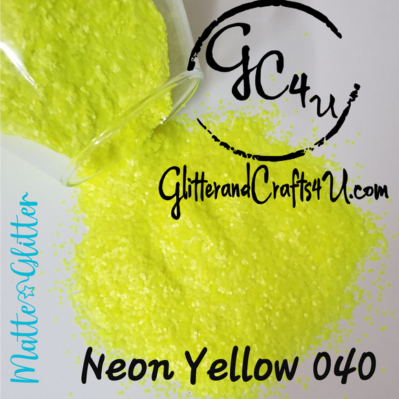 Ultra Premium Matte Polyester Glitter - Neon Yellow 040