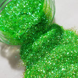 .015 Hex Ultra Premium Fine Iridescent Polyester Glitter - Neon Kermit
