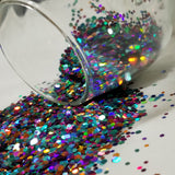 .094 & .062 Hex Ultra Premium Chunky Polyester Glitter - Rainbow Explosion