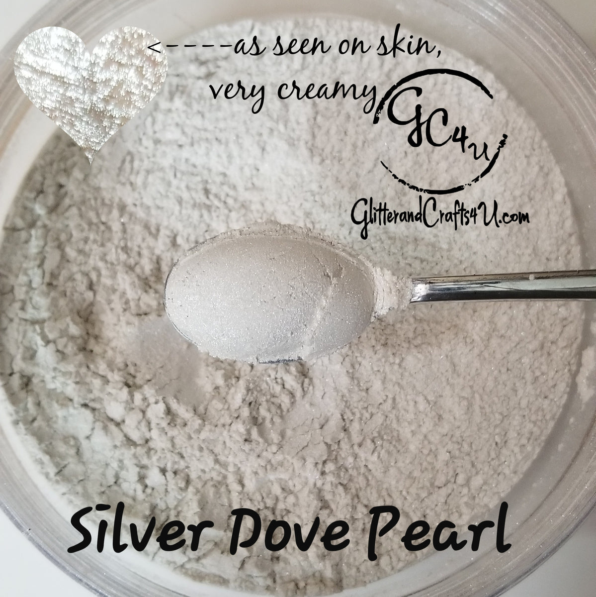 Mica Pigment Powder - Pearl Series - Silver Dove Pearl – Glitter and Crafts  4U