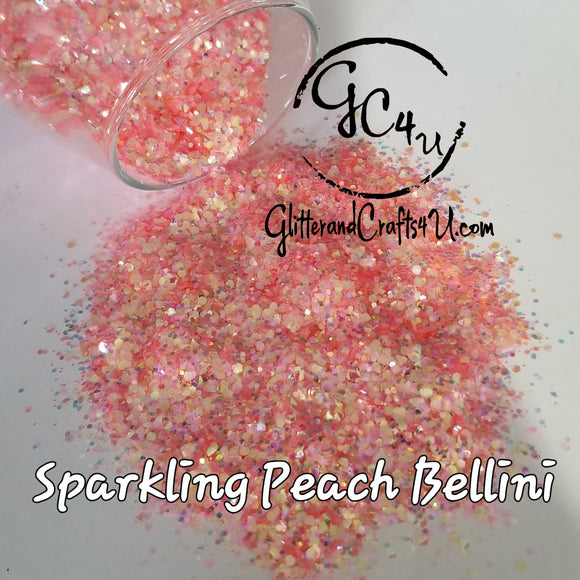 Ultra Premium Iridescent Polyester Glitter Mix - Sparkling Peach Bellini