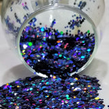.094 & .062 Hex Ultra Premium Holographic Chunky Polyester Glitter Mix - Tangled up in Blue