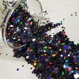 .094 & .062 Hex Ultra Premium Chunky Polyester Glitter - Holo Black