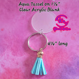 1.5" Acrylic Two Tone Tassel Keychain - 2 Colors to choose from