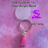 1.5" Acrylic Two Tone Tassel Keychain - 2 Colors to choose from