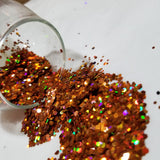 .094 & .062 Hex Ultra Premium Chunky Polyester Glitter - Holo Copper