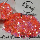 ALL 1/8" Diamond Ultra Premium Color Shift Iridescent Polyester Glitter - Coral Extreme Diamonds