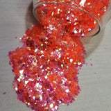 .040 Hex & Diamond Ultra Premium Fine Color Shift Iridescent Polyester Glitter Mix - Coral Extreme