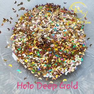 Moon Shape Glitter - Holo Deep Gold