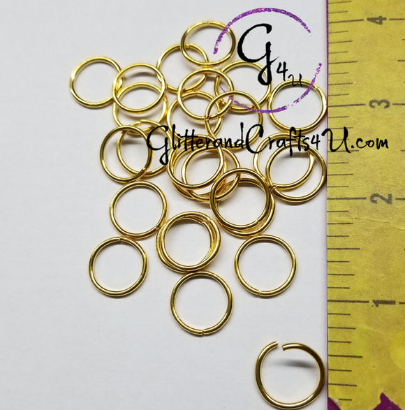 Extra Large Jump Rings for Keychain Bracelets - Gold or Silver