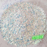 UV Sun Activated Glitter Shapes -1mm, 2mm or 3mm Dots - Blue Lavender