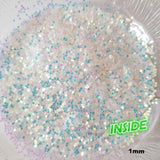 UV Sun Activated Glitter Shapes -1mm, 2mm or 3mm Dots - Butter Yellow