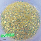 UV Sun Activated Glitter Shapes -1mm, 2mm or 3mm Dots - Butter Yellow